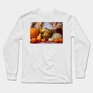 Early Autumn Harvest Beautiful Pumpkins Long Sleeve T-Shirt